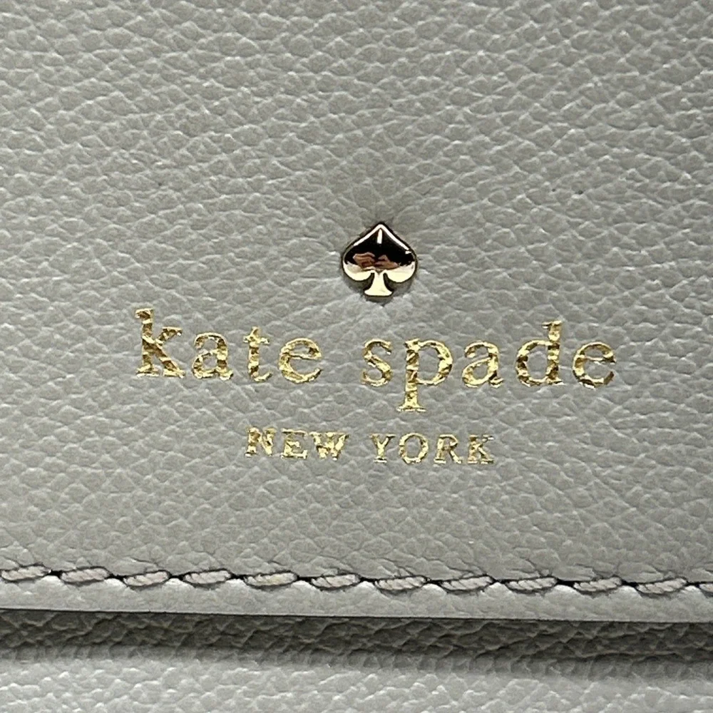 Kate Spade Gray‎ Leather Pebbled Satchel Bag With Buckles